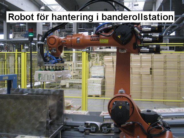 robot f&ouml;r hantering i banderollstation